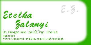 etelka zalanyi business card